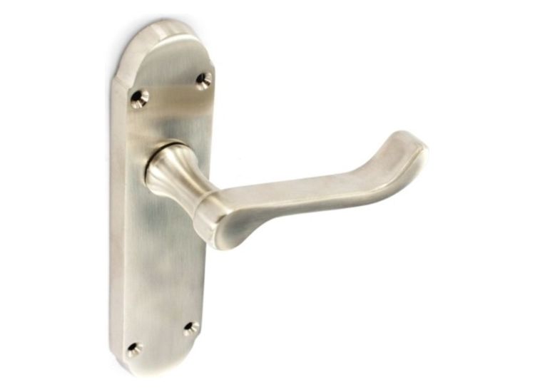 Securit S2731 Brushed Nickel Shaped Latch Handles (1 Pair)