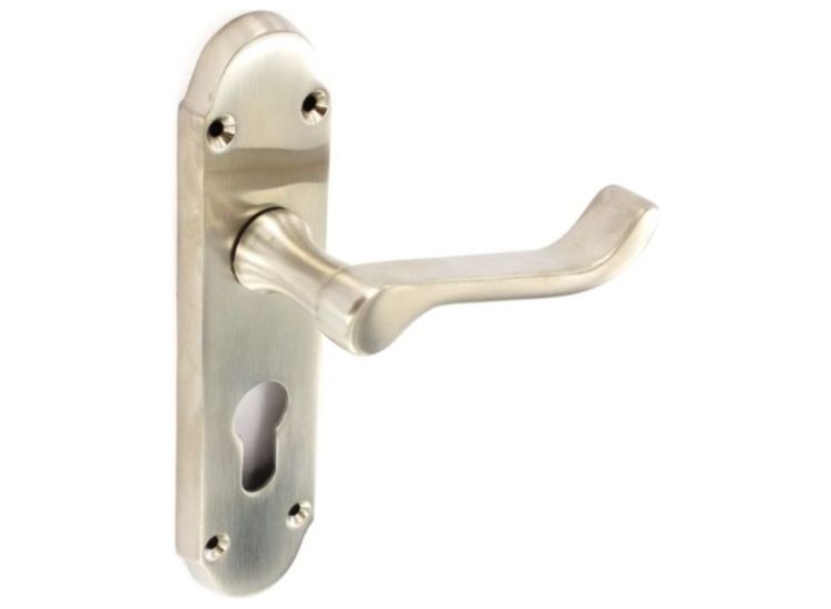 Securit S2733 BN Shaped Euro Lock Handles 48mm C/C (Pair)