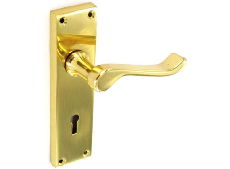 Securit S2840 Scroll Brass Lock Handles (Pair)
