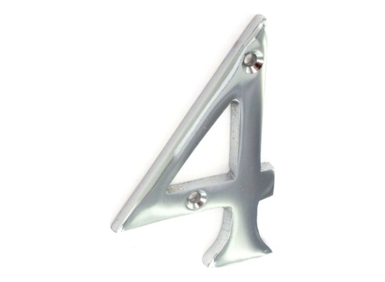 Securit Chrome Numeral 4