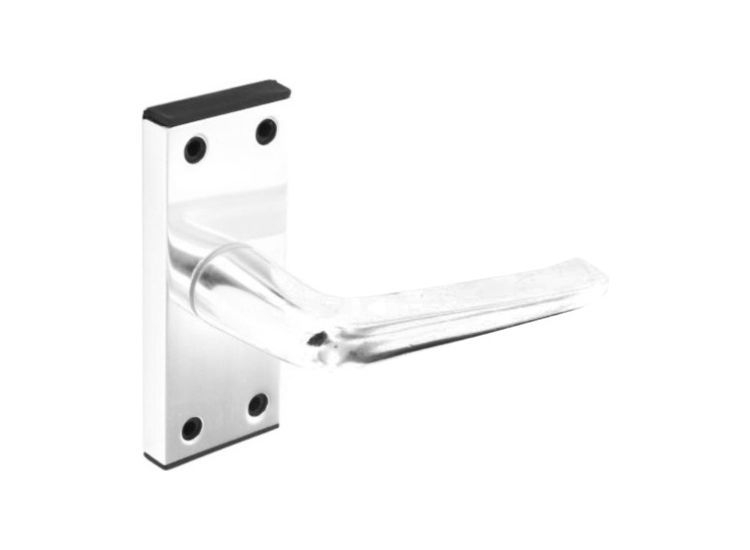 Securit S3078 Aluminium Latch Handles Bright Silver (Pair)