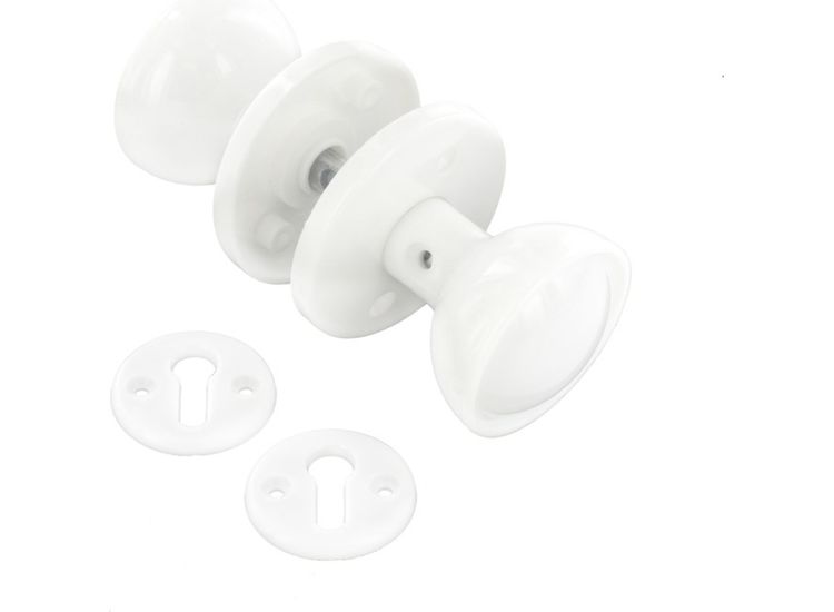 Securit S3240 Plastic Mortice Knob Set White