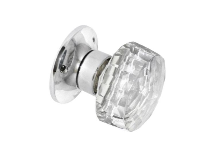 Securit S3290 Glass Mortice Knobs Faceted (Pair)