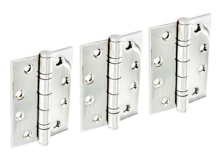 Securit S4297X Stainless Steel B.B. Hinges Polished (1 1/2 Pair)
