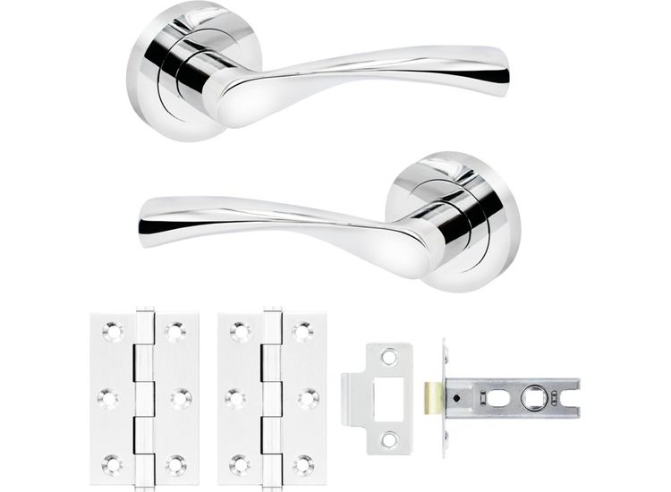 Smiths Architectural LR04CP-BDP Lunar Lever On Rose Latch Pack CP
