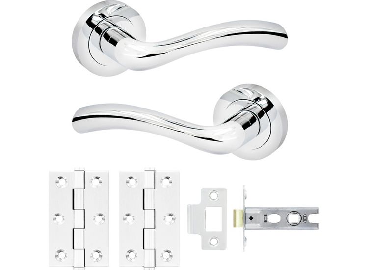 Smiths Architectural LR08CP-BDP Capri Lever On Rose Latch Pack CP