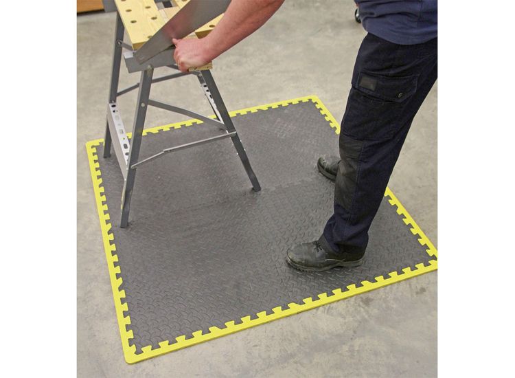 Sealey MIC1218Y3 Interlocking EVA Foam Workshop Mat Set 1240 x 1825mm with Hi-Vis Edges