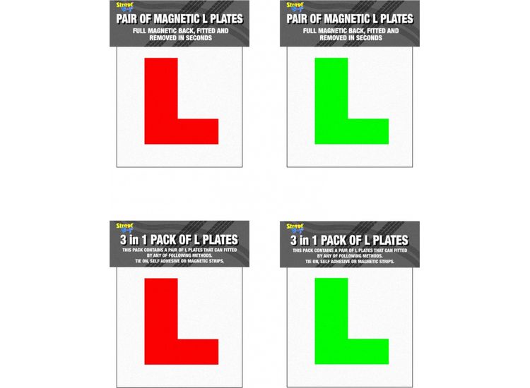 Streetwize SWLP5 Magnetic L Plate -Pair