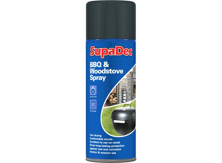 SupaDec SPDBBQ BBQ &amp; Woodstove Spray Black