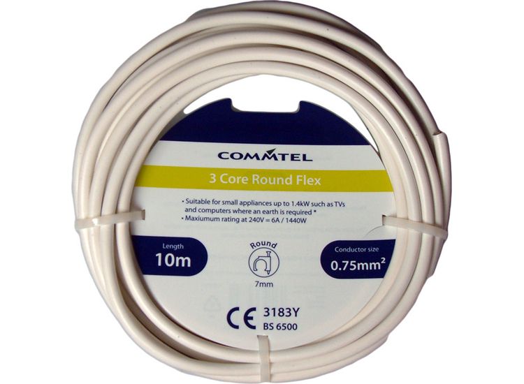 Commtel FLPP016STV 3 Core Round Flex 10m 0.75mm2