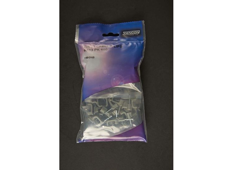Dencon F56G 13mm Flat Grey Cable Clips