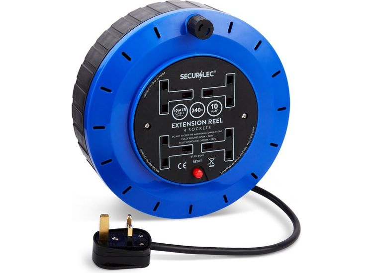 Securlec SL9115 10m, 4 Gang, 10 Amp Extension Reel