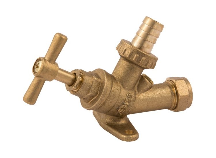 Securplumb SU9726 Bibtap With Check Valve &amp; Wall Plate