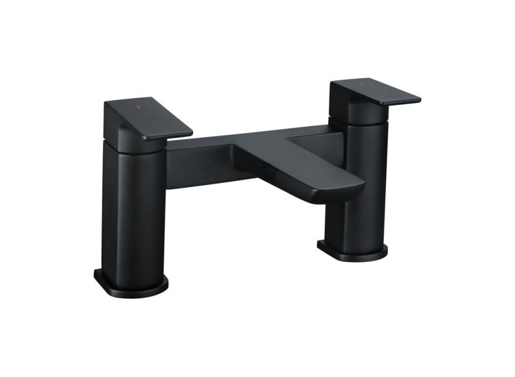 SP SPT620 Matt Black Deck Mounted Bath Filler