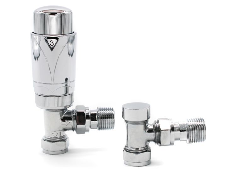 Westco 05924 Westherm Chrome Angle TRV Lockshield + Reducer