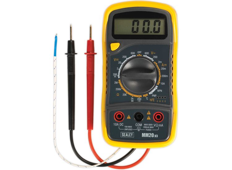 Sealey MM20 Digital Multimeter 8 Function with Thermocouple
