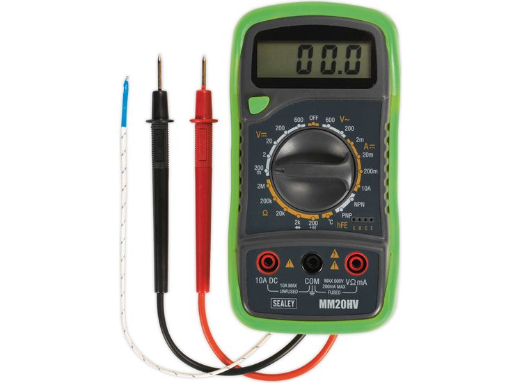 Sealey MM20HV Digital Multimeter 8 Function with Thermocouple Hi-Vis