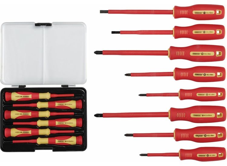 Draper 28028 VDE Approved Fully Insulated Screwdriver and Precision Screwdriver Set (14 Piece)