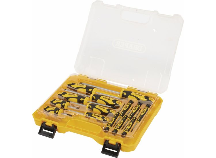 Draper 03988 Screwdriver Set with Case, Yellow (14 Piece)