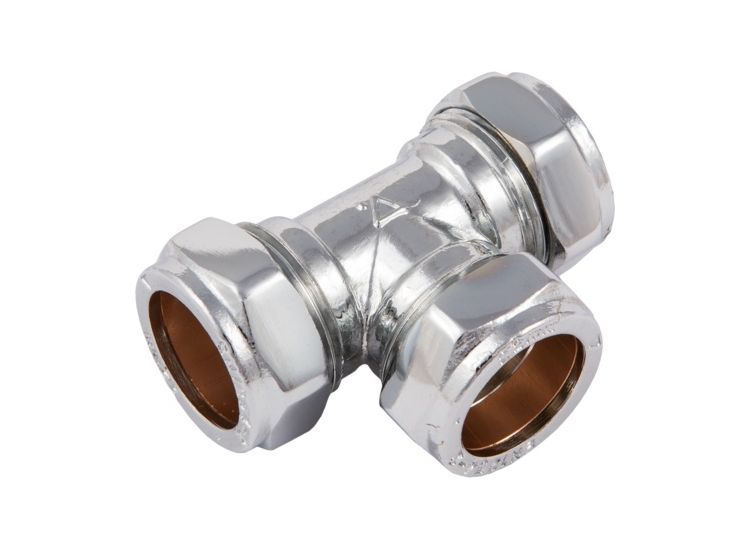 Securplumb SU9822 Compression Equal Tee Chrome Plated