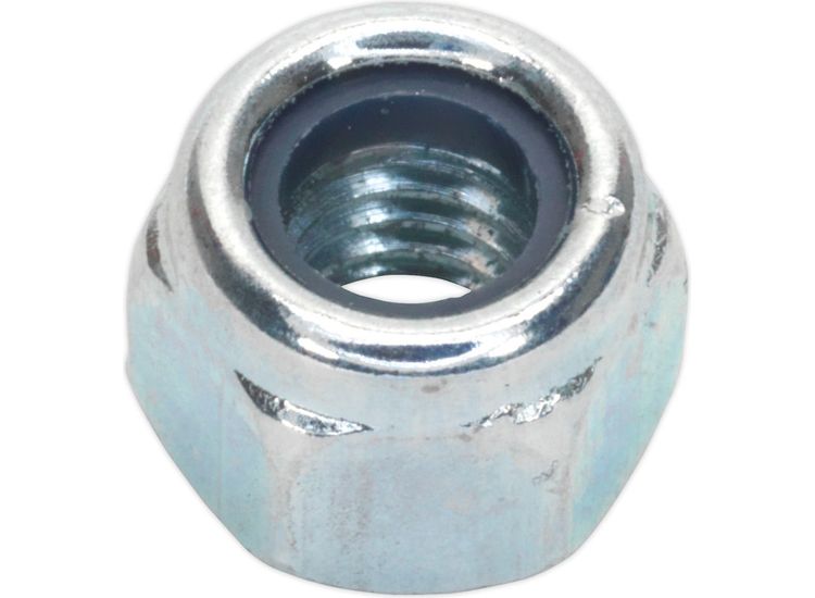 Sealey NLN6 Nylon Lock Nut M6 Zinc DIN 982 Pack of 100