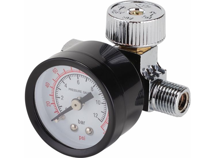 Draper 28379 1/4" BSP On-Gun Air Regulator and Gauge, 180psi