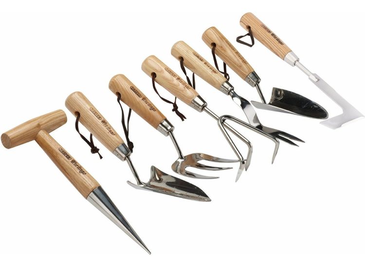 Draper 09000 Draper Heritage Stainless Steel Garden Tool Set with Ash Handles (7 Piece)