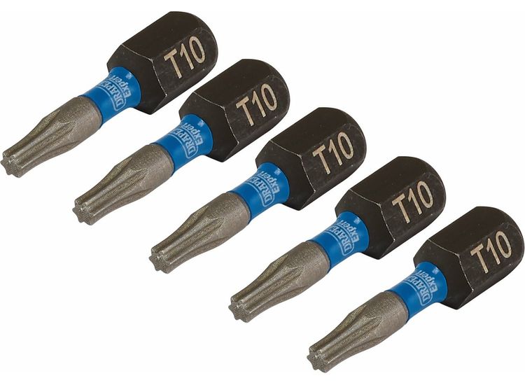 Draper 05491 T10X25Mm Impact Screwdriver Bit 5Pk