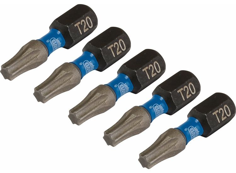 Draper 05493 T20X25Mm Impact Screwdriver Bit 5Pk