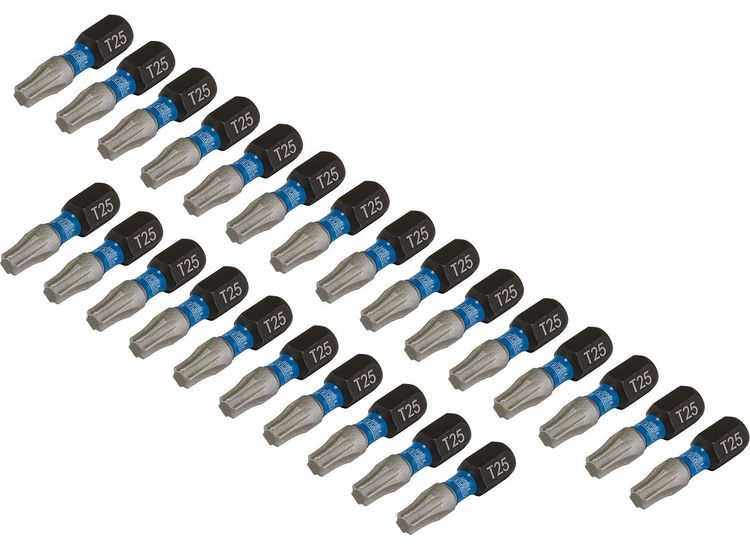 Draper 05695 Draper Expert Tx-Star Impact Screwdriver Bits, T25 X 25Mm, 1/4" Hex (Pack Of 25)