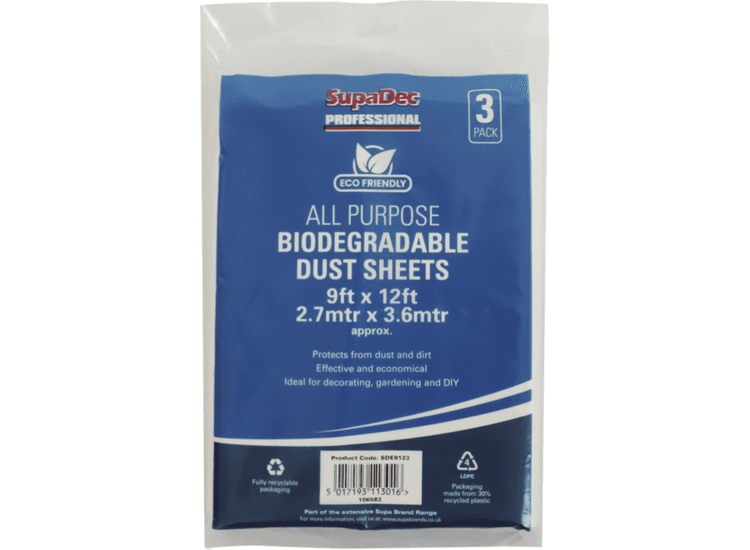 SupaDec SDE9123 Bio-Degradable Dust Sheet Triple Pack