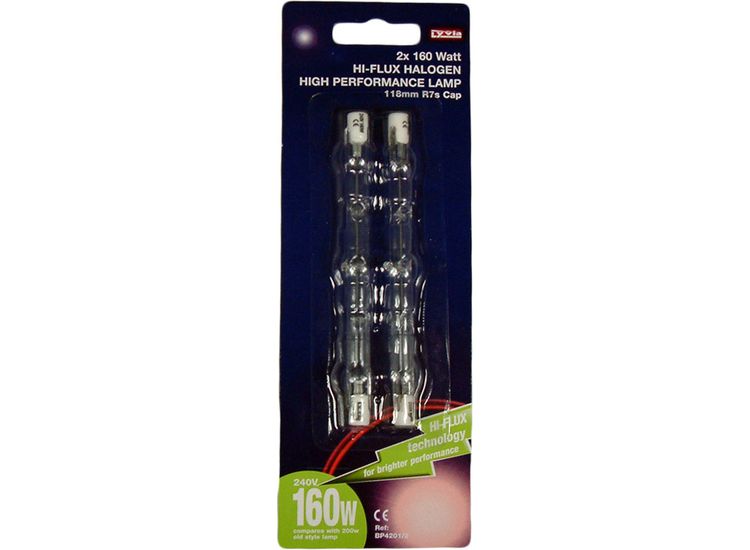 Dencon BP4201/2 160W 117mm Halogen Tube Bubblepack - 2 Pack
