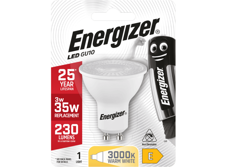 Energizer GU10 Warm White Blister Pack