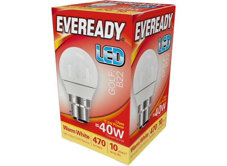 Eveready LED Golf Ball Bulb – Warm White Energy Efficient Light