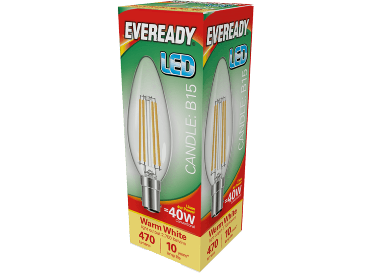 Eveready S15476 LED Filament Candle 470LM B15 SBC