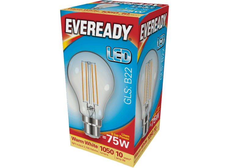 Eveready S15487 LED Filament GLS B22 1050LM BC