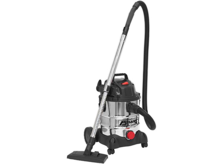 Sealey PC200SD Vacuum Cleaner Industrial Wet &amp; Dry 20ltr 1250W/230V Stainless Drum
