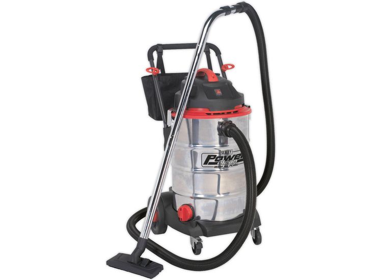 Sealey PC460 Vacuum Cleaner Wet &amp; Dry 60ltr Stainless Drum 1600W/230V