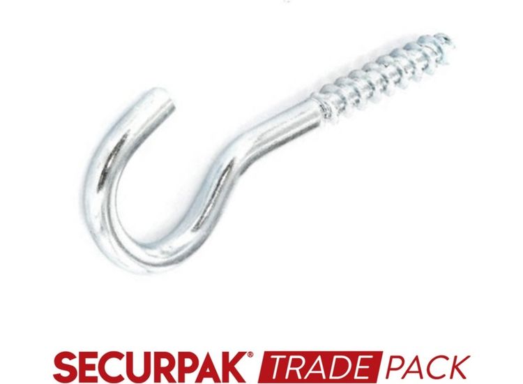Securpak Trade Pack T10093 Screw Hook Zinc Plated 55mmx8