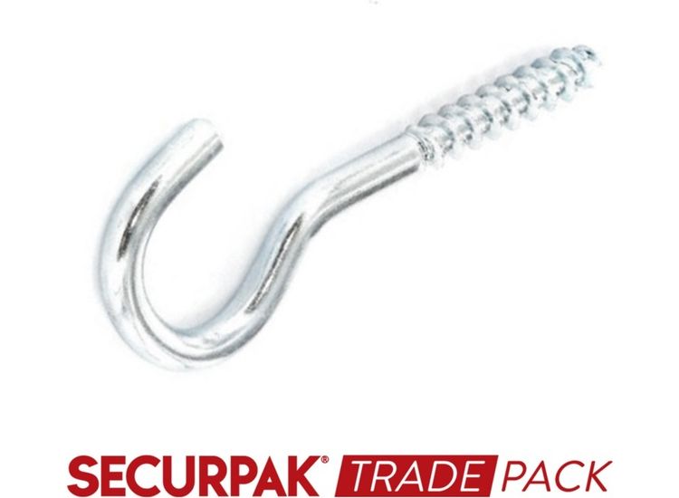 Securpak Trade Pack T10094 Screw Hook Zinc Plated 60mmx10