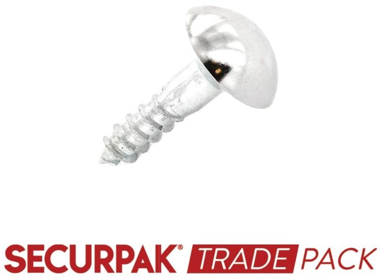 Securpak Trade Pack T10379 Mirror Screw Cp Head 38mm
