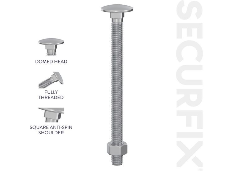 Securfix Carriage Bolts With Hex Nuts