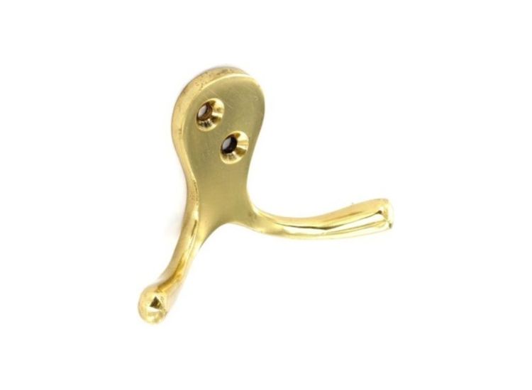Securit S2567 Brass Double Robe Hook