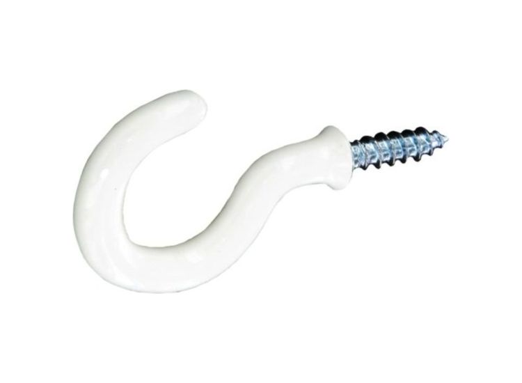 Securit Cup Hooks Plastic Covered White (5)