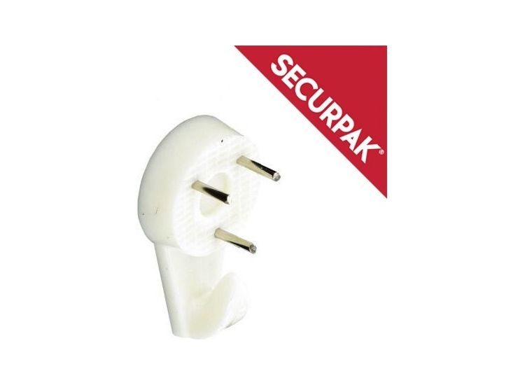 Securpak White Hard Wall Picture Hook