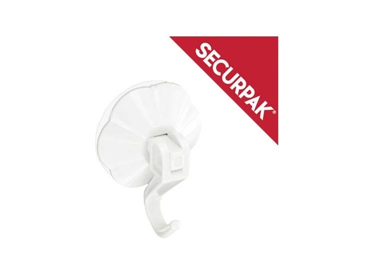 Securpak SP10143 White Suction Hook With Lever