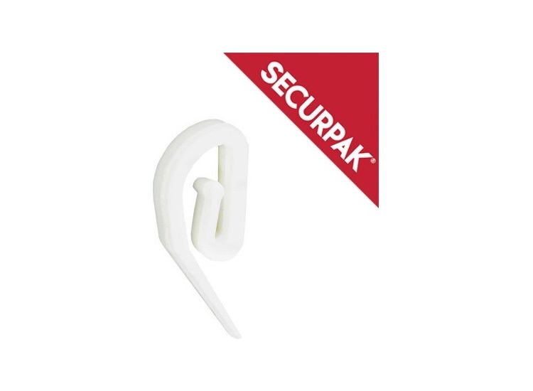 Securpak SP10156 White Plastic Curtain Hook