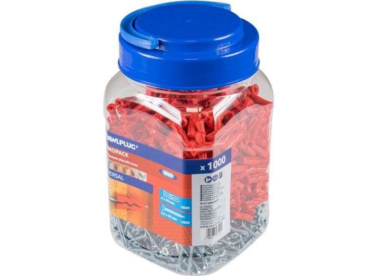 Rawlplug R-C1-UNORED+ Uno Multi Purpose Red Plug