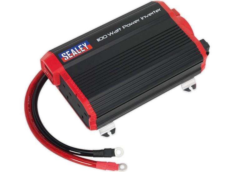 Sealey PI1100 Power Inverter Modified Sine Wave 1100W 12V DC - 230V 50Hz