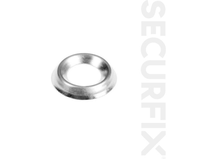 Securfix Trade Pack T10505 Cup Washers Nickle Plated No.8